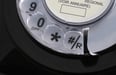 Teléfono fijo retro vintage con dial giratorio