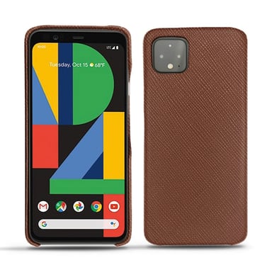 Coque cuir Google Pixel 4 XL -  - Marron - Cuir saffiano