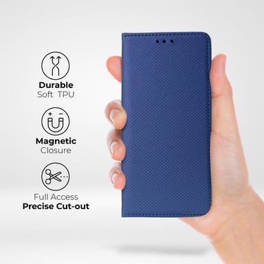 Moozy Case Flip Cover pour Xiaomi Mi 10T Lite 5G, Bleu foncé - Étui à rabat magnétique intelligent avec porte-carte et support