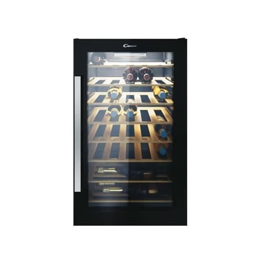 CANDY CWC 154 EEL/N - Cave a Vin WIFI - 121L - Classe A - 49 cm x 84,5 cm - Noir + Inox