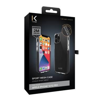 Backcover sportiva in rete per Apple iPhone 12/12 Pro, Jet Black