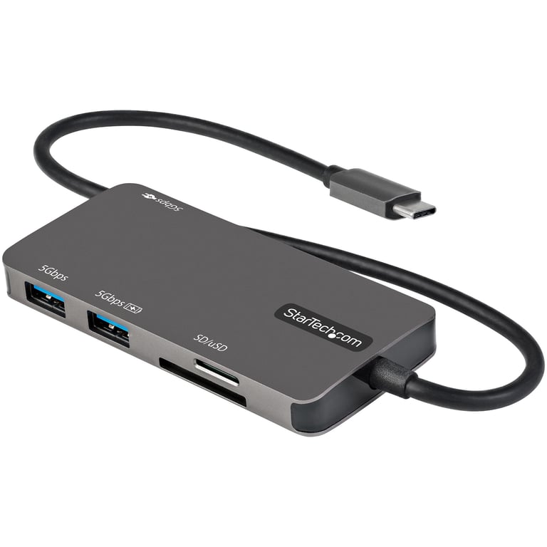 StarTech.com Adaptateur multiport USB C vers HDMI 4K 30 Hz Hub 3 ports USB 3.0 SDmicroSD et Power Delivery