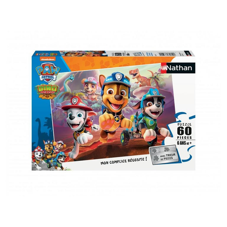 Puzzle 60 pièces : La Pat'Patrouille à la rescousse des dinosaures Ravensburger Nathan - vue 5