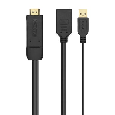 AISENS A122-0642 câble vidéo et adaptateur 0,1 m HDMI Type A (Standard) DisplayPort + USB Type-A Noir