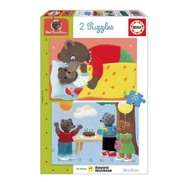Puzzle Petit Ours Brun 2x20 pièces - Puzzles éducatifs pour enfants - Neuf