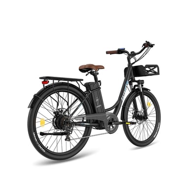 FAFREES F26 Lasting Bicicleta Eléctrica - Motor 250W Batería 36V25Ah 26x1.95 Pulgadas Ruedas Frenos Disco Mecánicos - Negra
