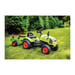Tractor a pedales FALK Claas Arion con remolque desmontable Verde Negro Rojo