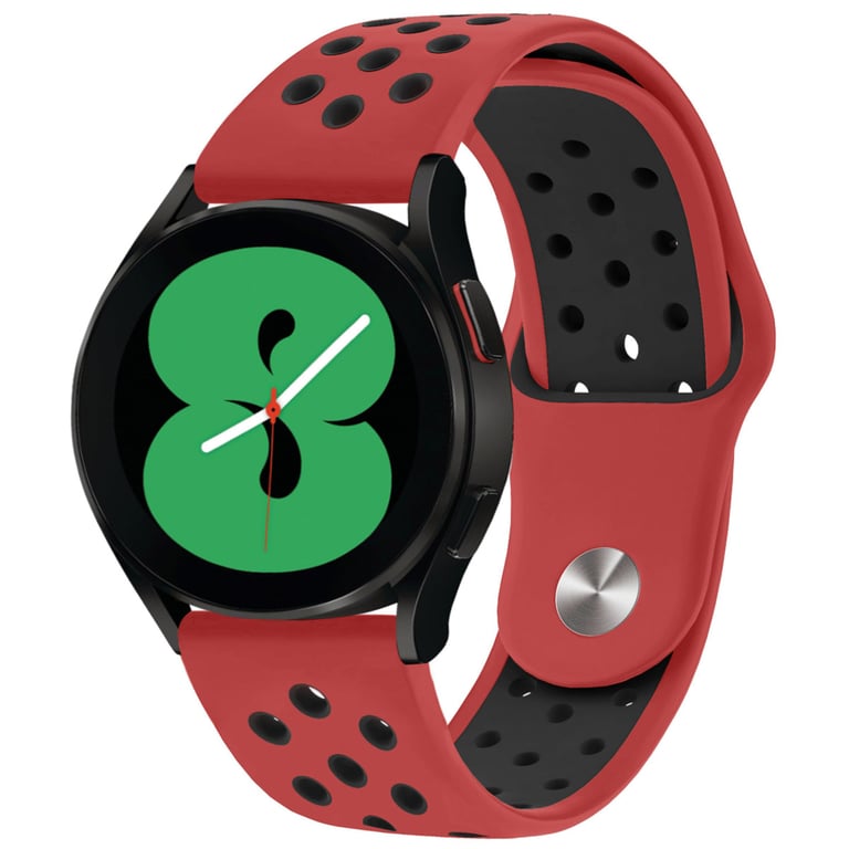 imoshion Bracelet sportif en silicone - Connexion universelle de 20 mm - Rouge / Noir - Neuf