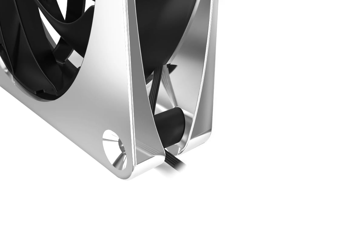 Alphacool Apex Stealth Metall Boitier PC Ventilateur 12 cm Chrome 1 pièce Neuf - vue 2