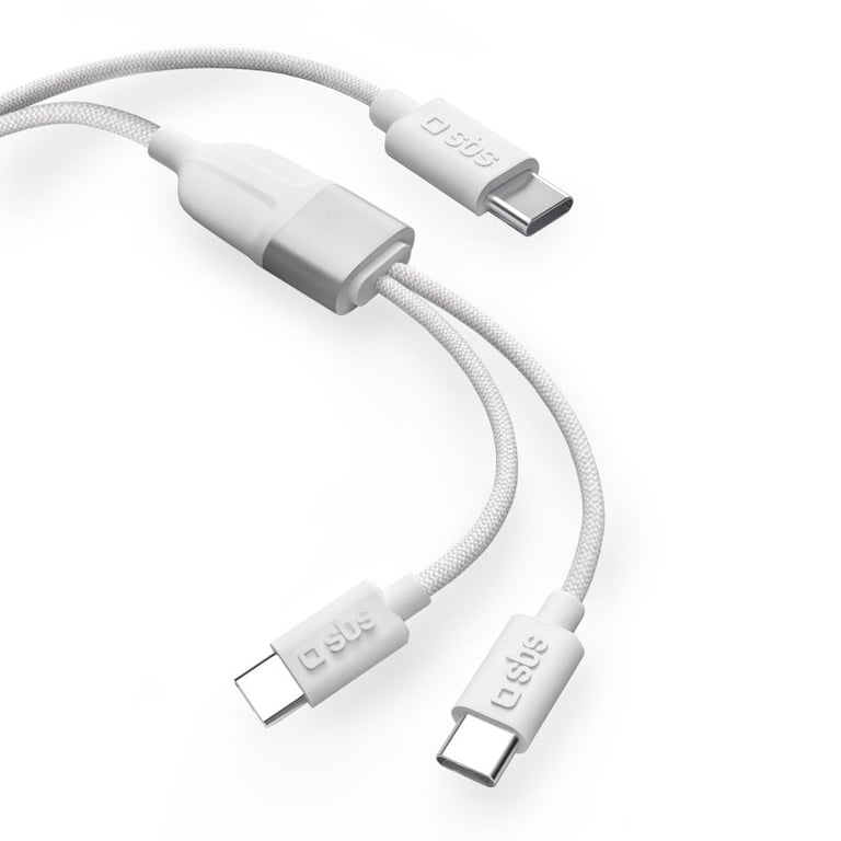 SBS TECABLETCC2IN1 câble USB 1,5 m USB C Blanc - Neuf