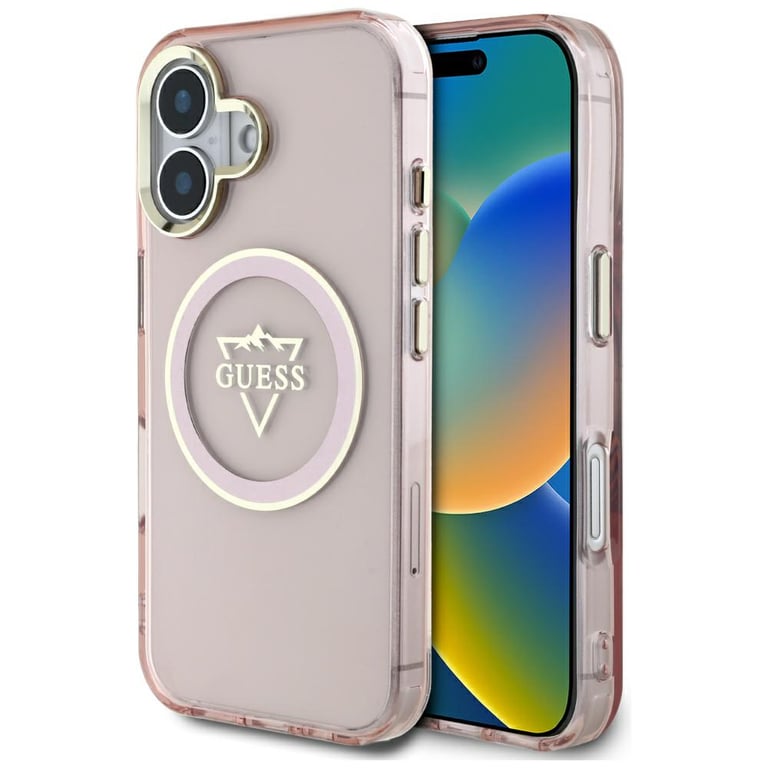 Étui Guess IML Metal Mountain Logo MagSafe pour iPhone 16 Neuf