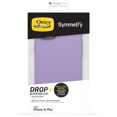 Custodia OtterBox Symmetry per iPhone 14 Plus, antigoccia, protezione sottile, resiste a 3 volte più cadute rispetto allo standard militare, antimicrobica, Lilla Apple iPhone 14 Plus