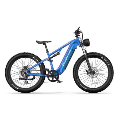 Bicicleta de montaña eléctrica DUOTTS E26 de 26 pulgadas con neumáticos anchos, motor de 750 W, batería de 48 V y 20 Ah-Azul y morado
