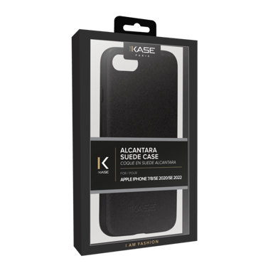 Funda de gamuza Alcantara para Apple iPhone 7/8 /SE 2020/SE 2022, Negro medianoche