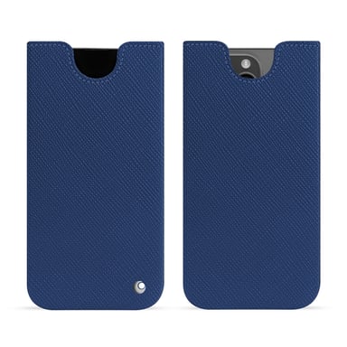 Pochette cuir Apple iPhone 15 Pro Max -  - Bleu - Cuir saffiano
