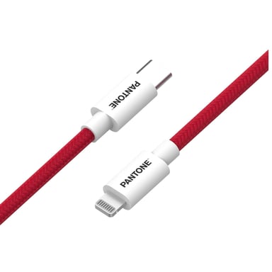 Pantone PT-CTL002-5R1 cable de conector Lightning 1,5 m Rojo, Blanco