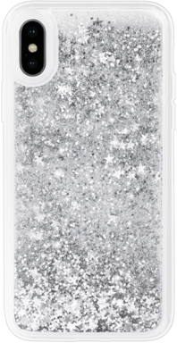 Custodia ibrida Bling Bling Glitter per Apple iPhone X/XS, Silver Galaxy