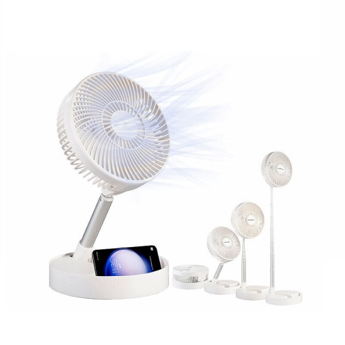 Ventilateur télescopique Ø 18 5 cm rechargeable avec fonction batterie externe - vue 2