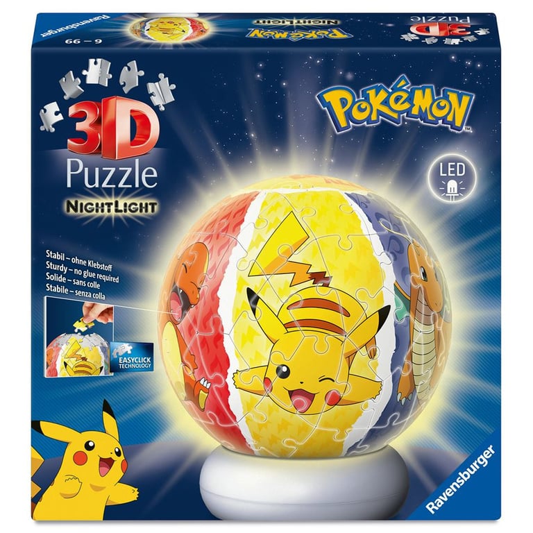 Puzzle 3D Ball 72 p illuminé : Pokémon Ravensburger France - vue 9