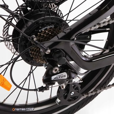 Bicicleta eléctrica plegable Onemile E2, 250W, 36V 10Ah, 25 km/h, negra.