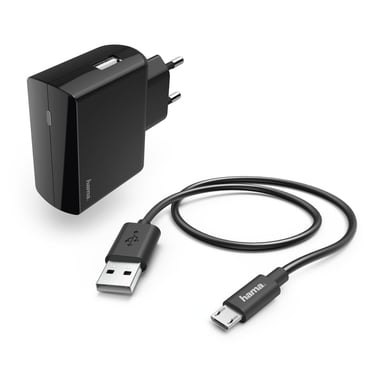 Kit charge secteur, micro-USB, 2,4 A, noir