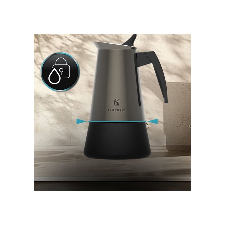 Cecotec Cafetière Italienne Piccolina 600 Gold. 300ml 6 Tasses De Café Acier Inoxydable Compatible Toutes Surfaces - vue 3