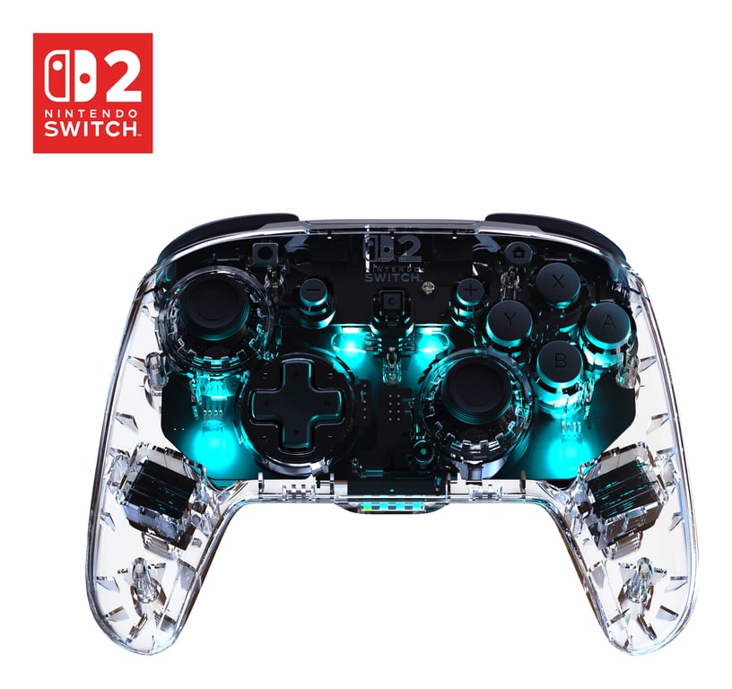 Turtle Beach Afterglow Transparente Manette de gaming RGB sans fil Sous licence officielle pour Nintendo Switch 2 - Neuf