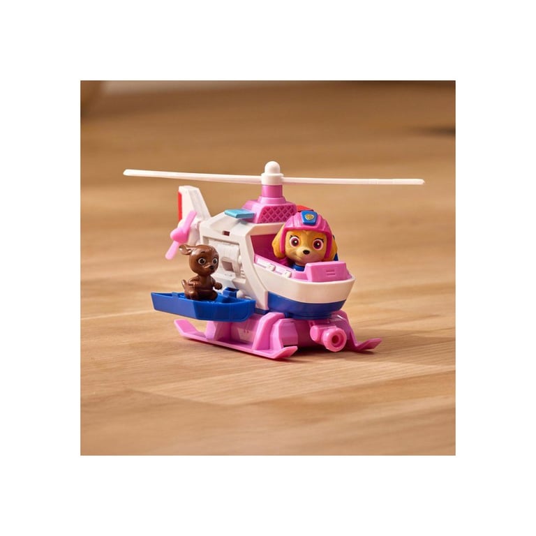 Set véhicule et figurine Spin Master PAW Patrol Search & Rescue Stella à rétrofriction avec figurine Stella et animal inclus Blanc Rose Bleu - Neuf