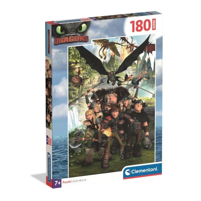 Clementoni Puzzle Enfant 180 Pièces Dragontrainer Fabriqué en Italie 29793 - vue 2
