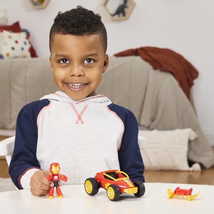 Figurine Iron Man et véhicule Bolide Iron Man, Marvel Iron Man and his Awesome Friends, des 3 ans - Neuf