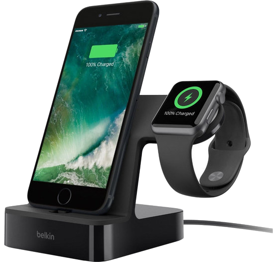 Dock de charge Iphone et Apple swatch noire