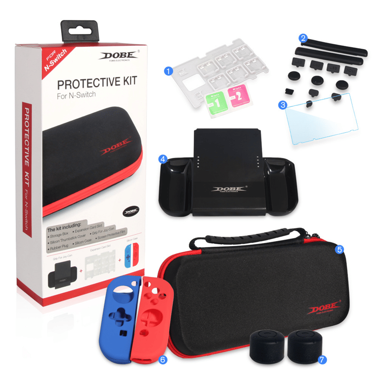 Kit d'accessoires INF Étui de protection Nintendo Switch Protection écran Rangement jeux Mixte - vue 2