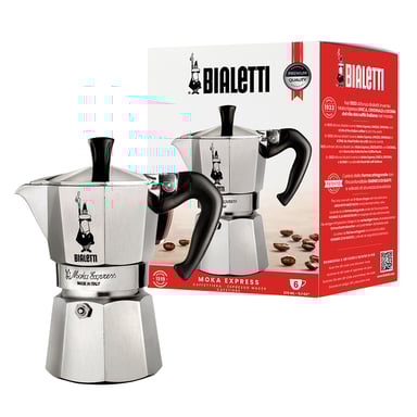 Bialetti Moka Express Cafetière à moka 0,3 L Aluminium, Noir