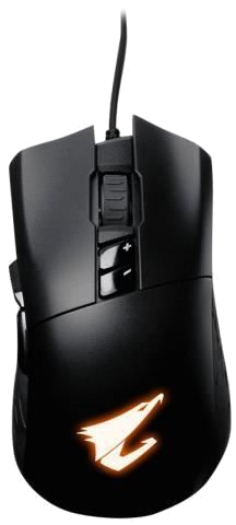 GIGABYTE Souris de jeu Optique AORUS M3 - USB - Noir mat - Câble - 6400 dpi - Roulettes avec frein -