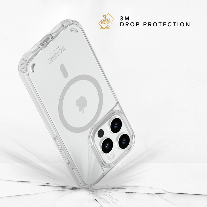 Funda antigolpes magnética antibacteriana invisible para Apple iPhone 15 Pro, Transparente