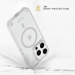 Custodia antiurto antibatterica magnetica invisibile per Apple iPhone 15 Pro, trasparente