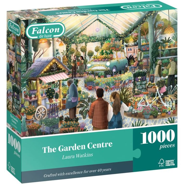 Puzzle Jumbo 1000 pièces Falcon de luxe The Garden Centre Laura Watkins Dos bleu Multicolore - Neuf
