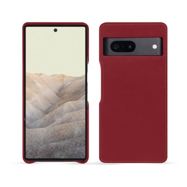 Coque cuir Google Pixel 7 -  - Rouge - Cuir lisse