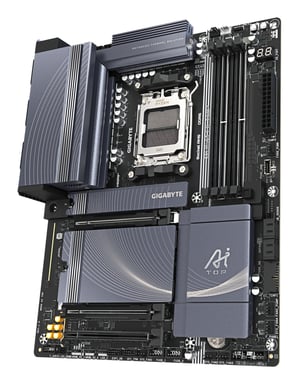 Gigabyte B850 AI TOP Carte Mère - Processeurs AMD Ryzen Série 9000, 16+2+2 phases VRM numériques, jusqu'à 8600MHz DDR5 (OC), 2xPCIe 5.0 + 1xPCIe 4.0 M.2, LAN 10GbE, WIFI 7, USB 3.2 Gen 2x2 - Neuf Marron - vue 7