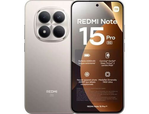 Redmi Note 15 Pro (5G) 256 Go, Argent