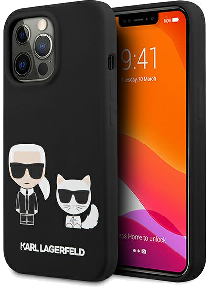 Étui Karl Lagerfeld pour iPhone 13 Pro / 13 6.1 noir Silicone Karl & Choupette