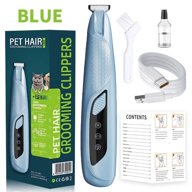 Tondeuse Électrique pour Animaux - Coupe Précise des Poils des Pattes, Oreilles et Zones Sensibles Blue