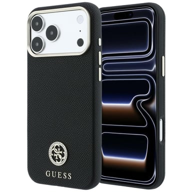 Étui Guess Grained Round Strass pour iPhone 18 Pro / 17 Pro, noir