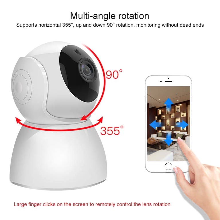 Camera Ip Wifi Motorisee Vision de Nuit Blanc Android Tablette Smartphone Iphone YONIS