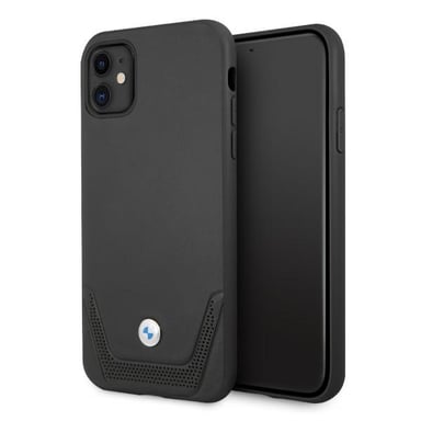 Funda BMW para iPhone 11 6.1'' Piel negra perforada