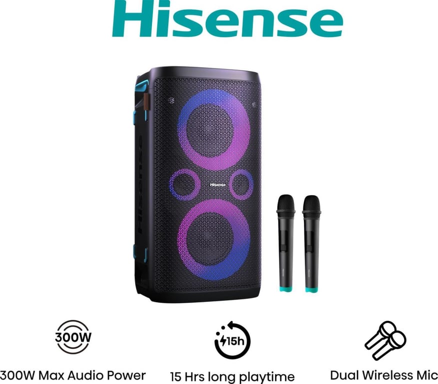 Orateur du Parti Hisense Party Storm 1 – 300 W, Imperméable, 15h Autonomie