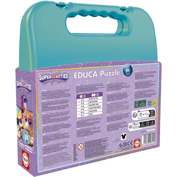Malette puzzles progressifs EDUCA SuperKitties 12+16+20+25 pièces - vue 8