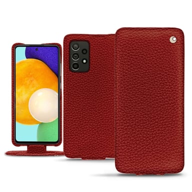 Housse cuir Samsung Galaxy A52 - Rabat vertical - Rouge - Cuir grainé