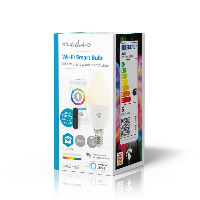 Ampoule Connectée Nedis RGB E14 4,9W 470lm – Contrôle Intelligent Wi-Fi - vue 2