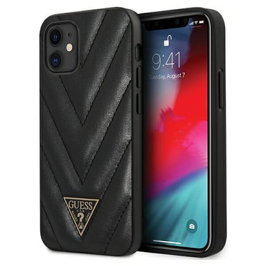 Funda Guess para iPhone 12 mini 5.4'' negra V-Quilted Collection